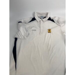 Ferrari of Las Vegas Mens Polo Shirt White Black‎ Accents Short Sleeve